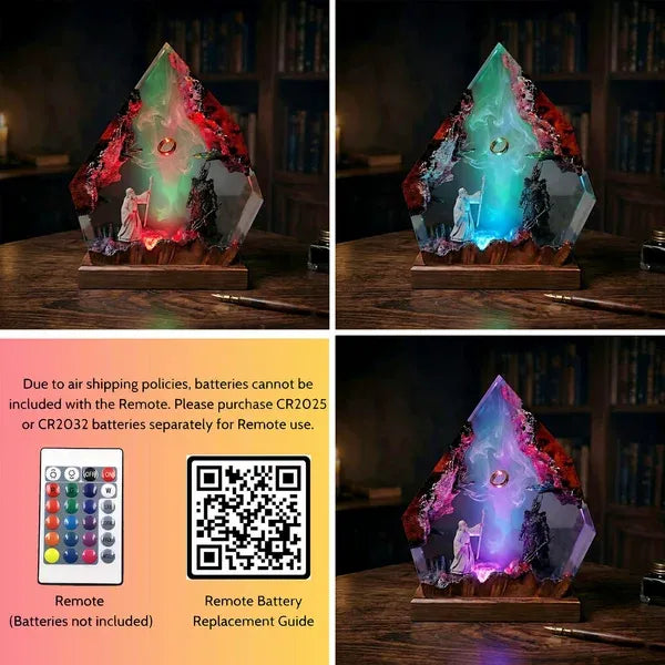Gandalf vs Sauron One Ring Resin Lamp – Lord of the Rings Epic Battle Epoxy Diorama Night Light