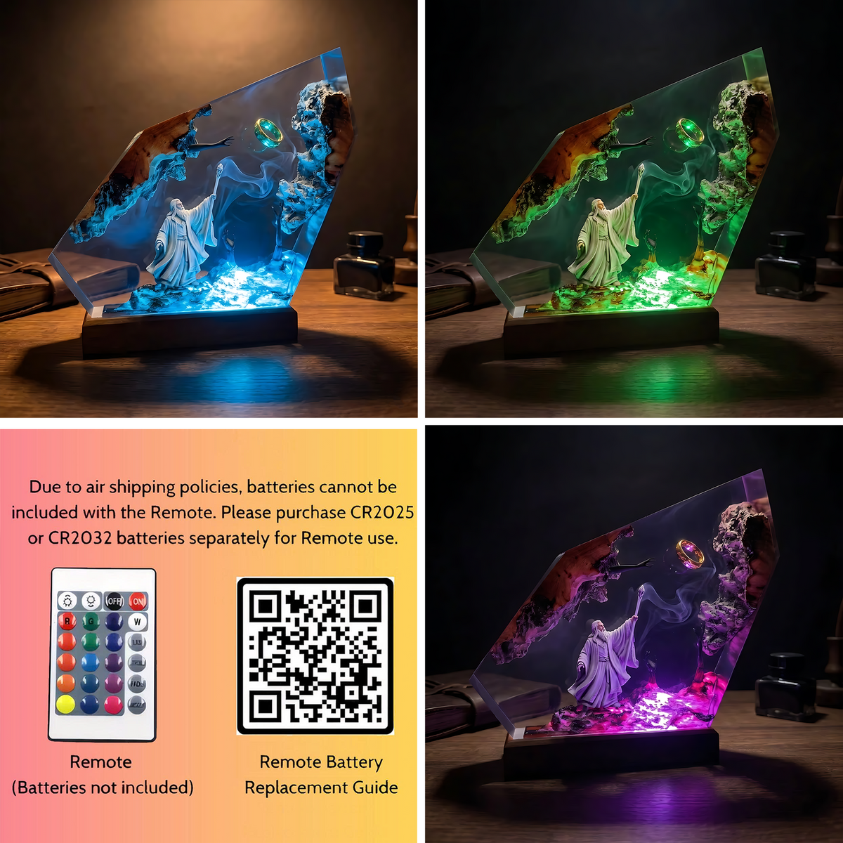 Gandalf One Ring Resin Lamp – Lord of the Rings Wizard Epoxy Diorama Night Light