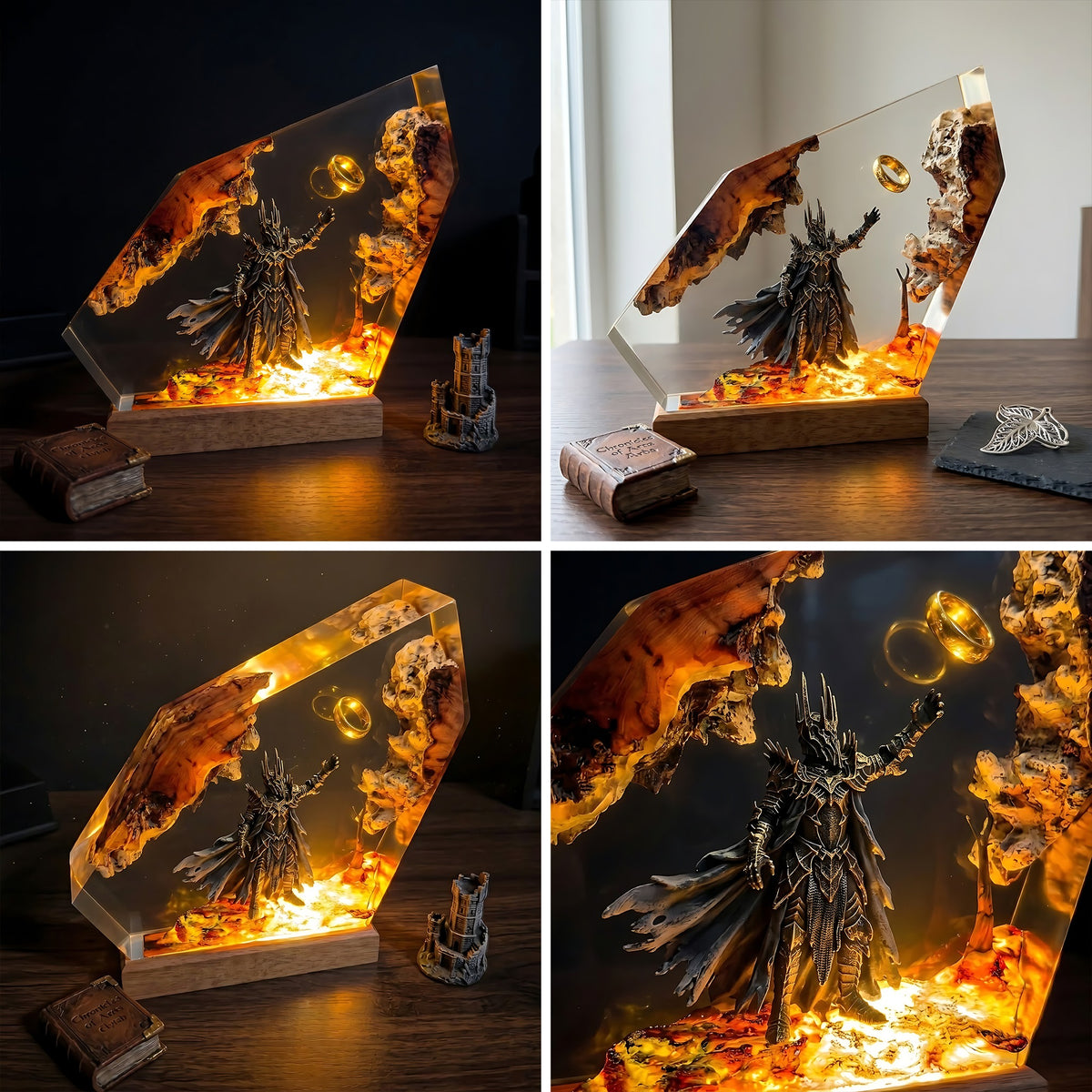 Sauron One Ring Resin Lamp – Lord of the Rings Dark Lord Mordor Epoxy Diorama Night Light