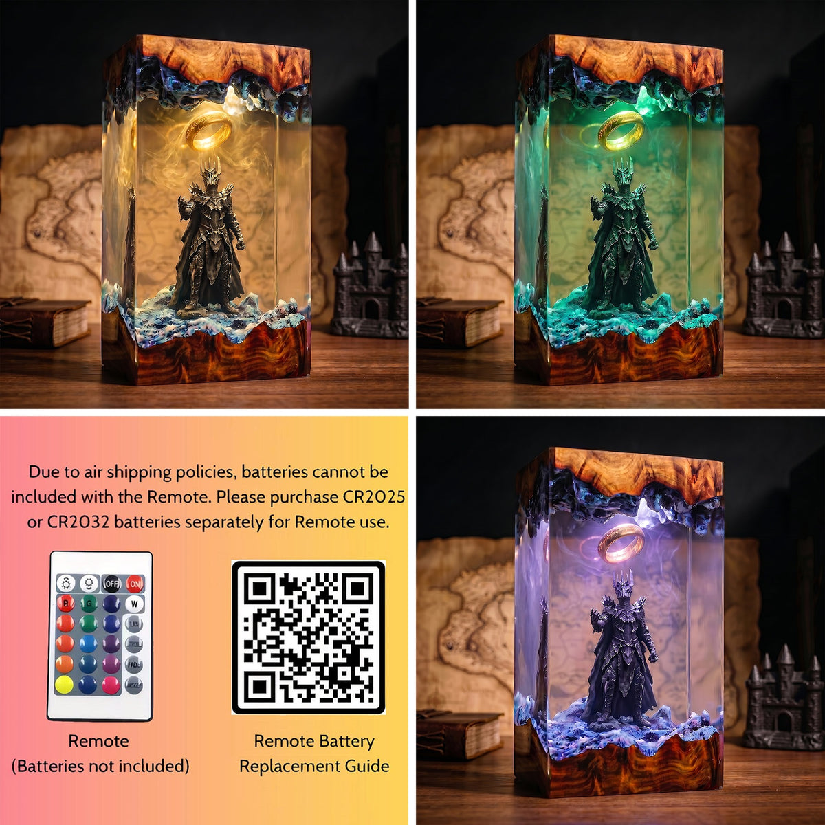 Sauron One Ring Resin Lamp – Lord of the Rings Dark Lord Epoxy Diorama Night Light