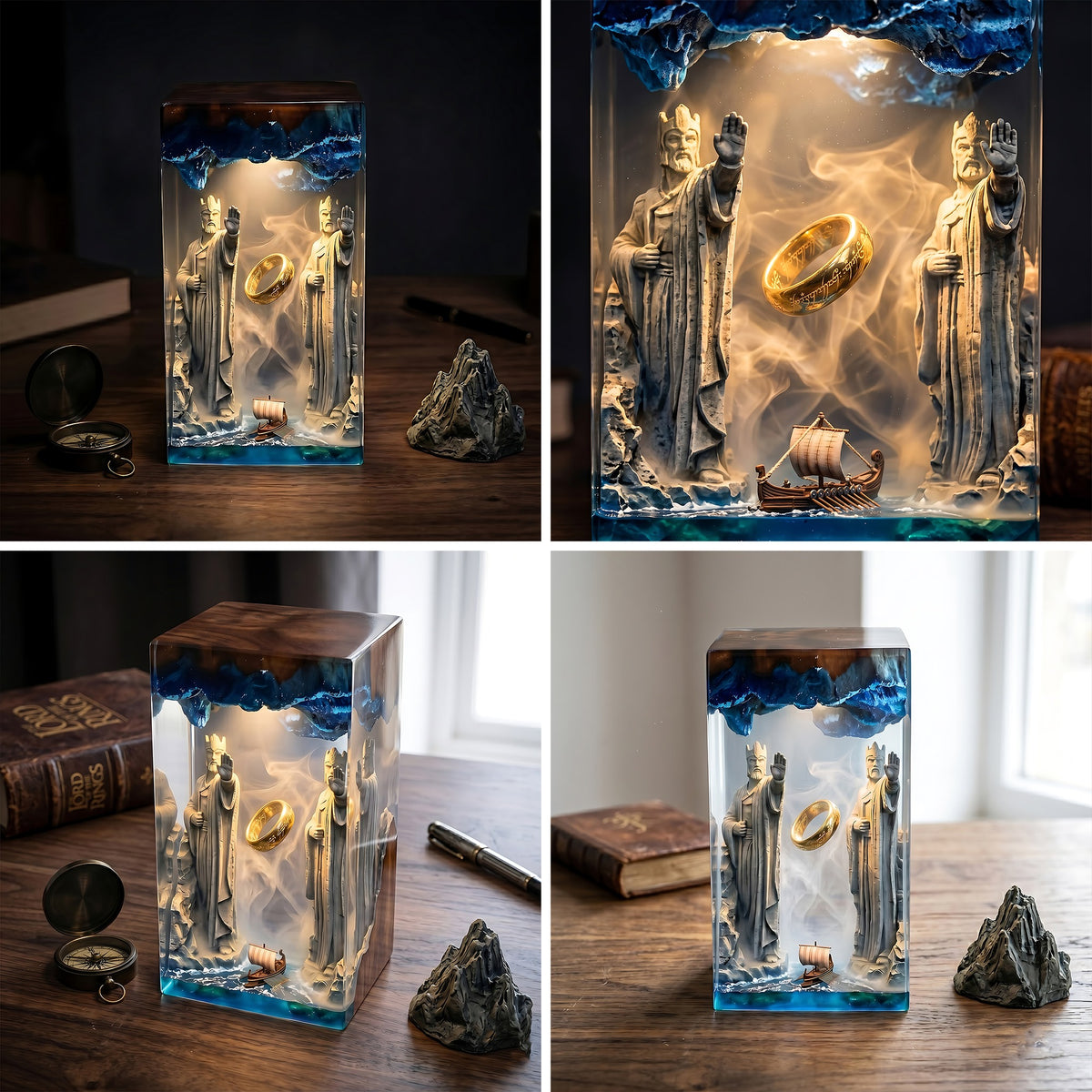 The Lord of the Rings Argonath Resin Lamp – One Ring & Anduin River Epoxy Diorama