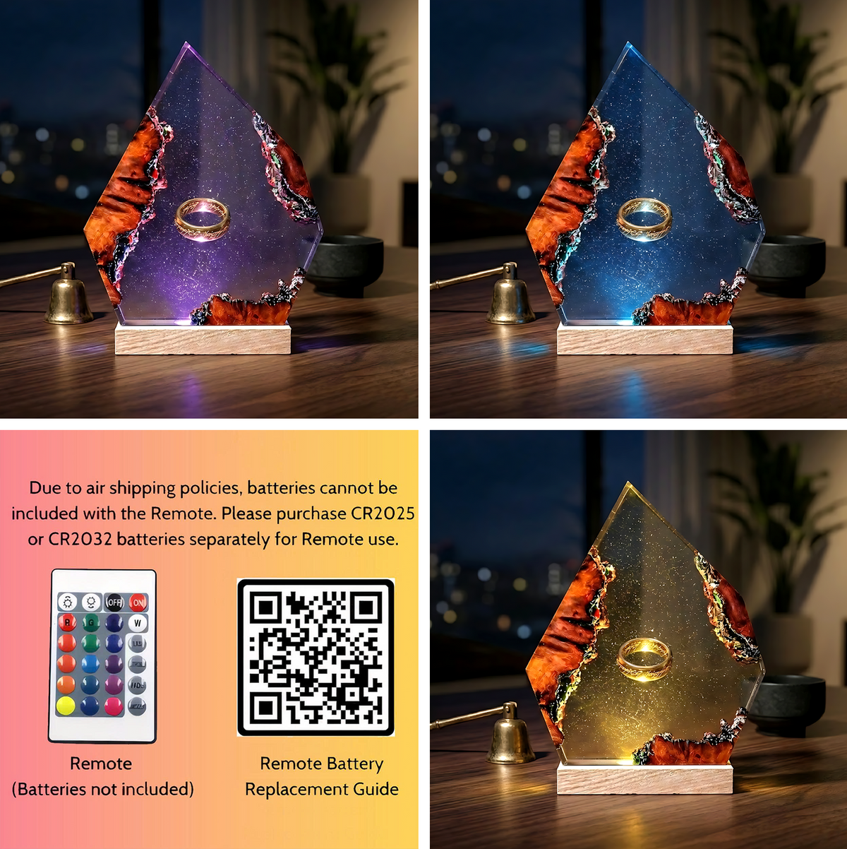 The One Ring Resin Lamp – Lord of the Rings Ring of Power Epoxy Diorama Night Light
