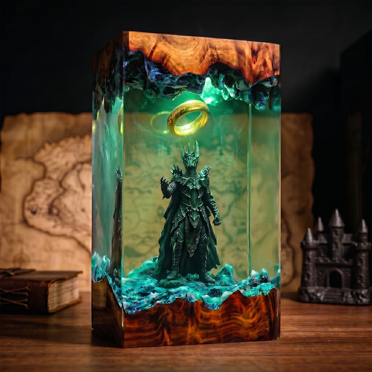 Sauron One Ring Resin Lamp – Lord of the Rings Dark Lord Epoxy Diorama Night Light