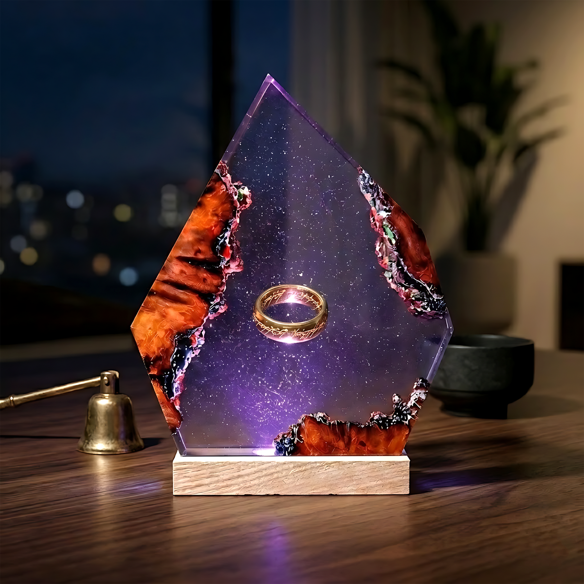 The One Ring Resin Lamp – Lord of the Rings Ring of Power Epoxy Diorama Night Light