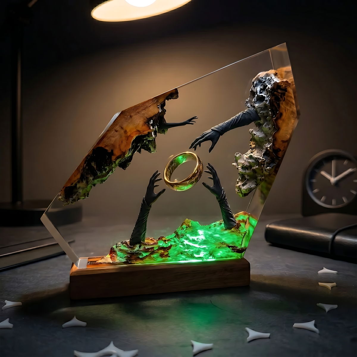 Ringwraith One Ring Resin Lamp – Lord of the Rings Mount Doom Epoxy Diorama Night Light