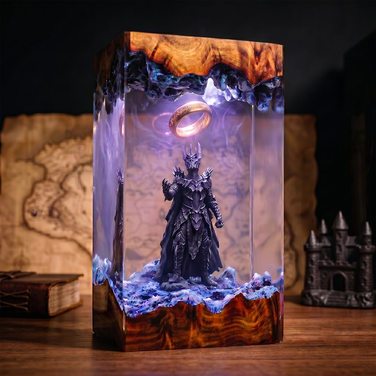 Sauron One Ring Resin Lamp – Lord of the Rings Dark Lord Epoxy Diorama Night Light