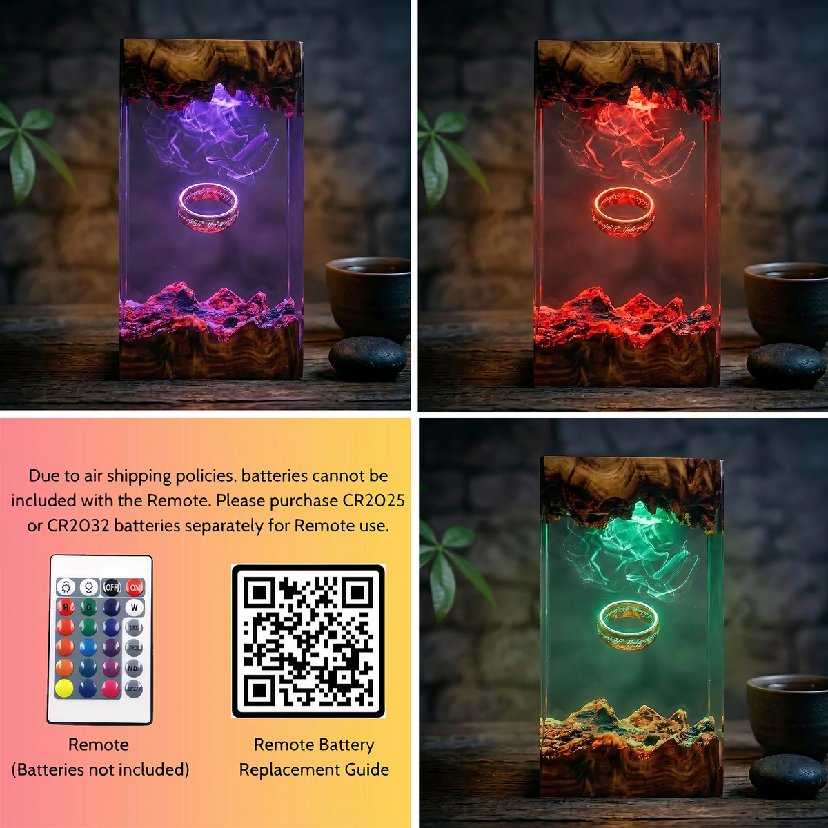 The One Ring Resin Lamp – Lord of the Rings Mount Doom Epoxy Diorama Night Light