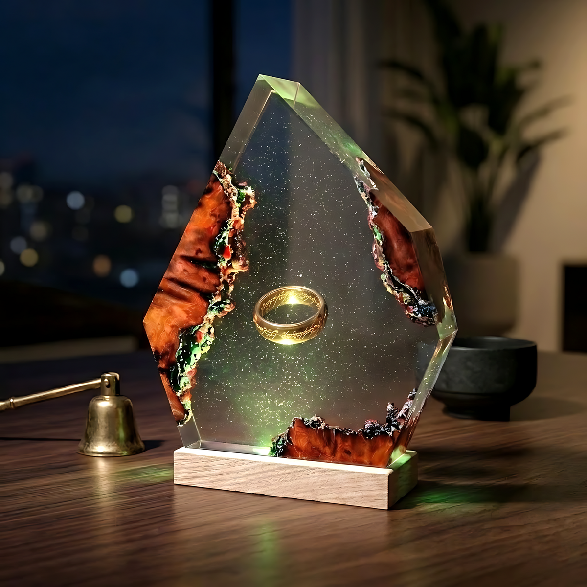 The One Ring Resin Lamp – Lord of the Rings Ring of Power Epoxy Diorama Night Light