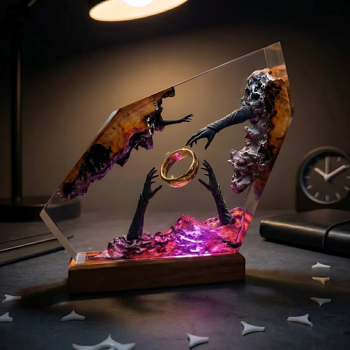 Ringwraith One Ring Resin Lamp – Lord of the Rings Mount Doom Epoxy Diorama Night Light