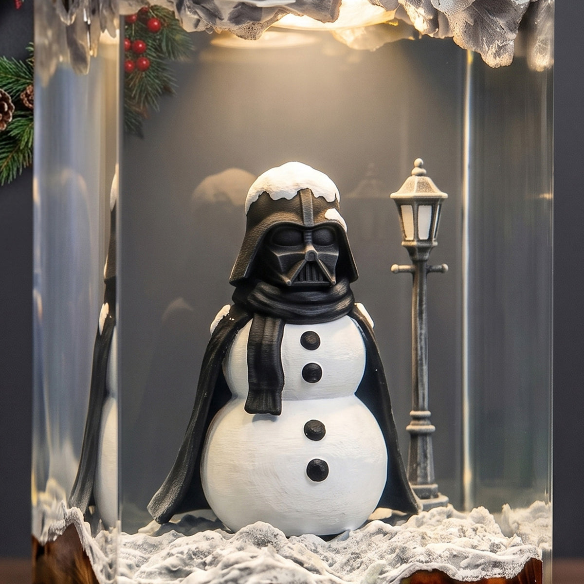 Darth Vader Snowman Christmas Wood Resin Lamp
