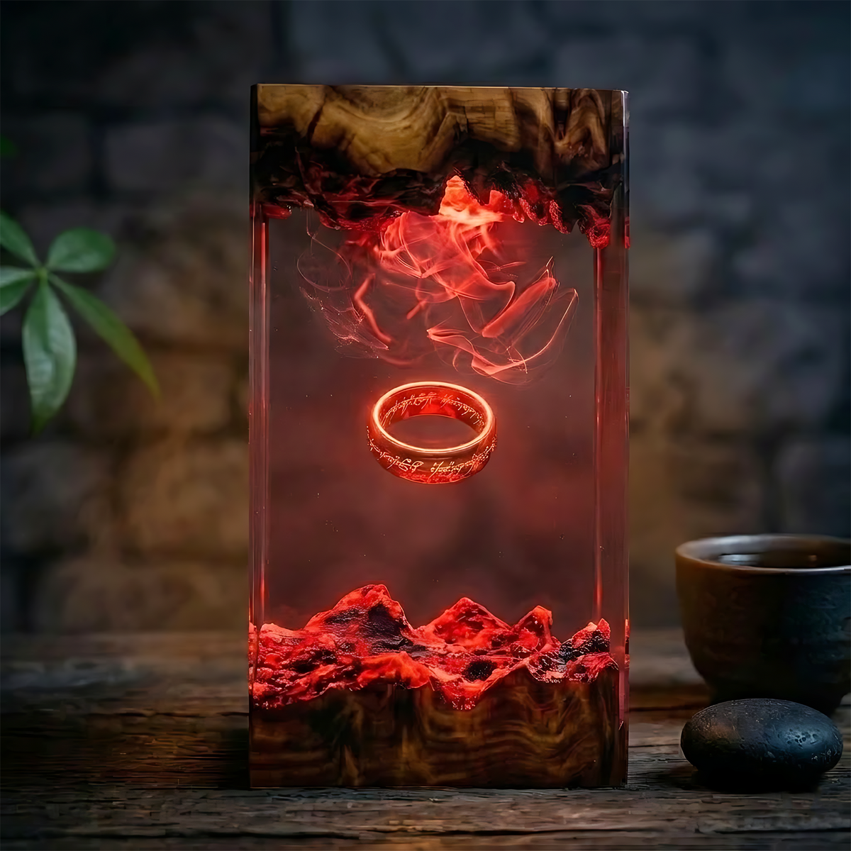 The One Ring Resin Lamp – Lord of the Rings Mount Doom Epoxy Diorama Night Light