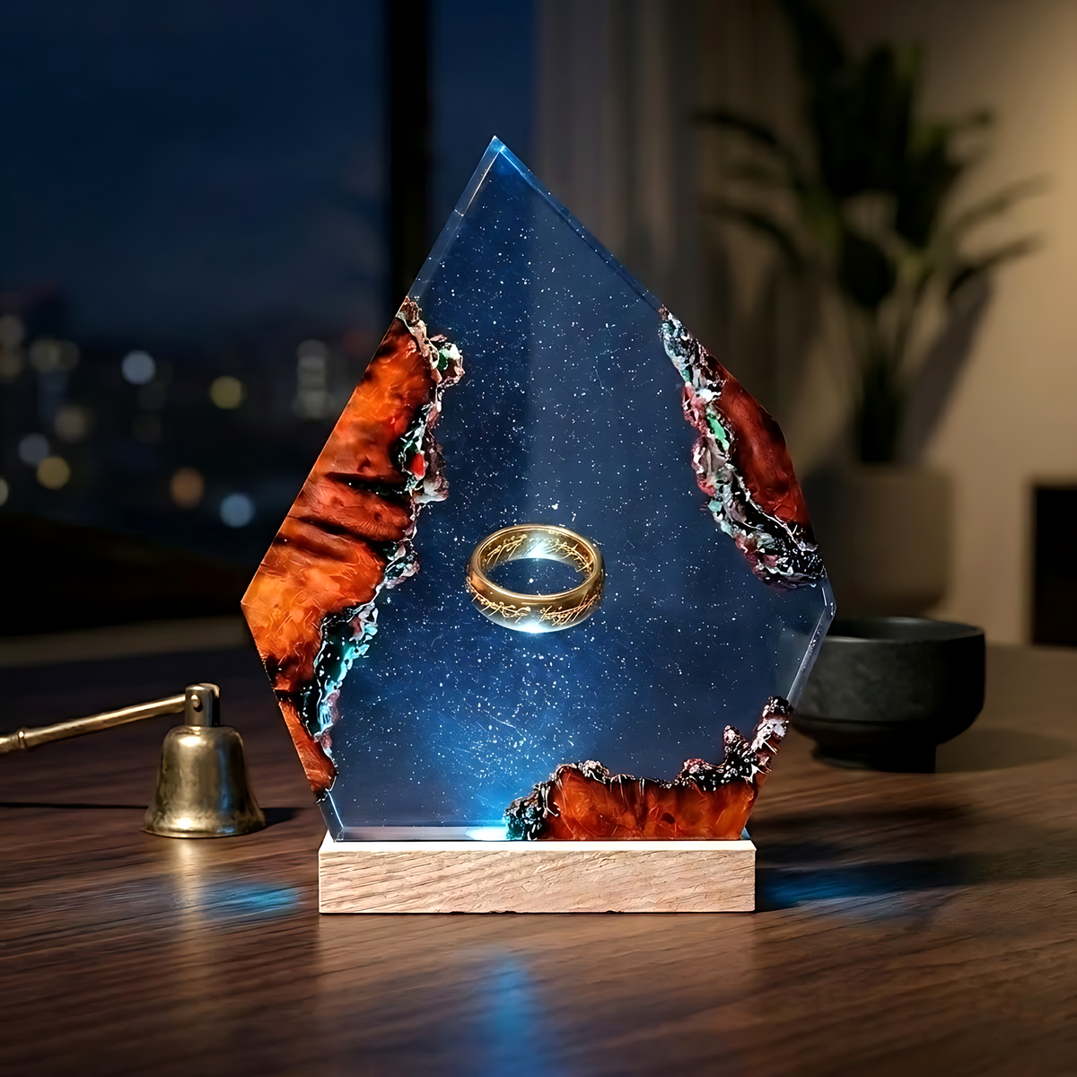 The One Ring Resin Lamp – Lord of the Rings Ring of Power Epoxy Diorama Night Light
