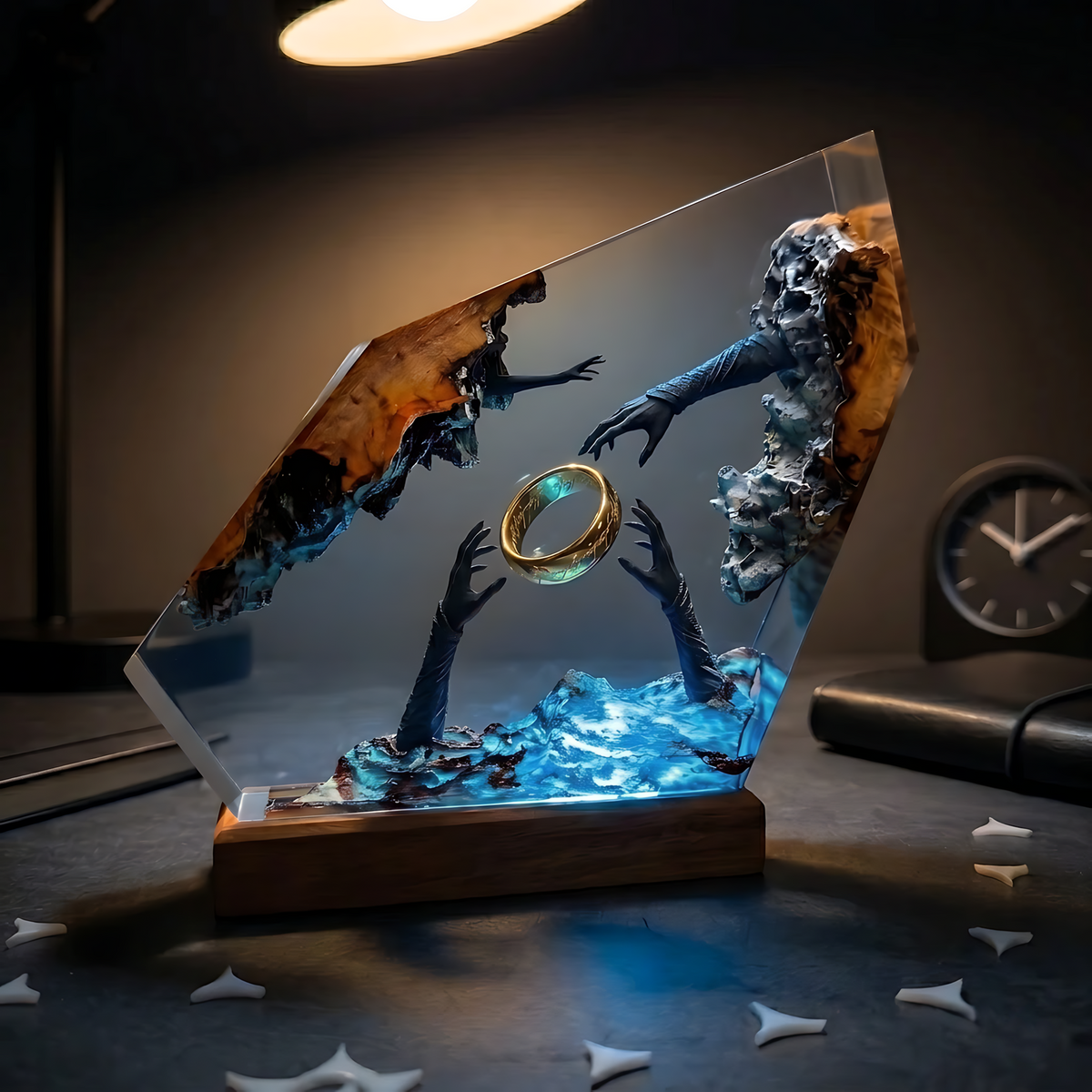Ringwraith One Ring Resin Lamp – Lord of the Rings Mount Doom Epoxy Diorama Night Light