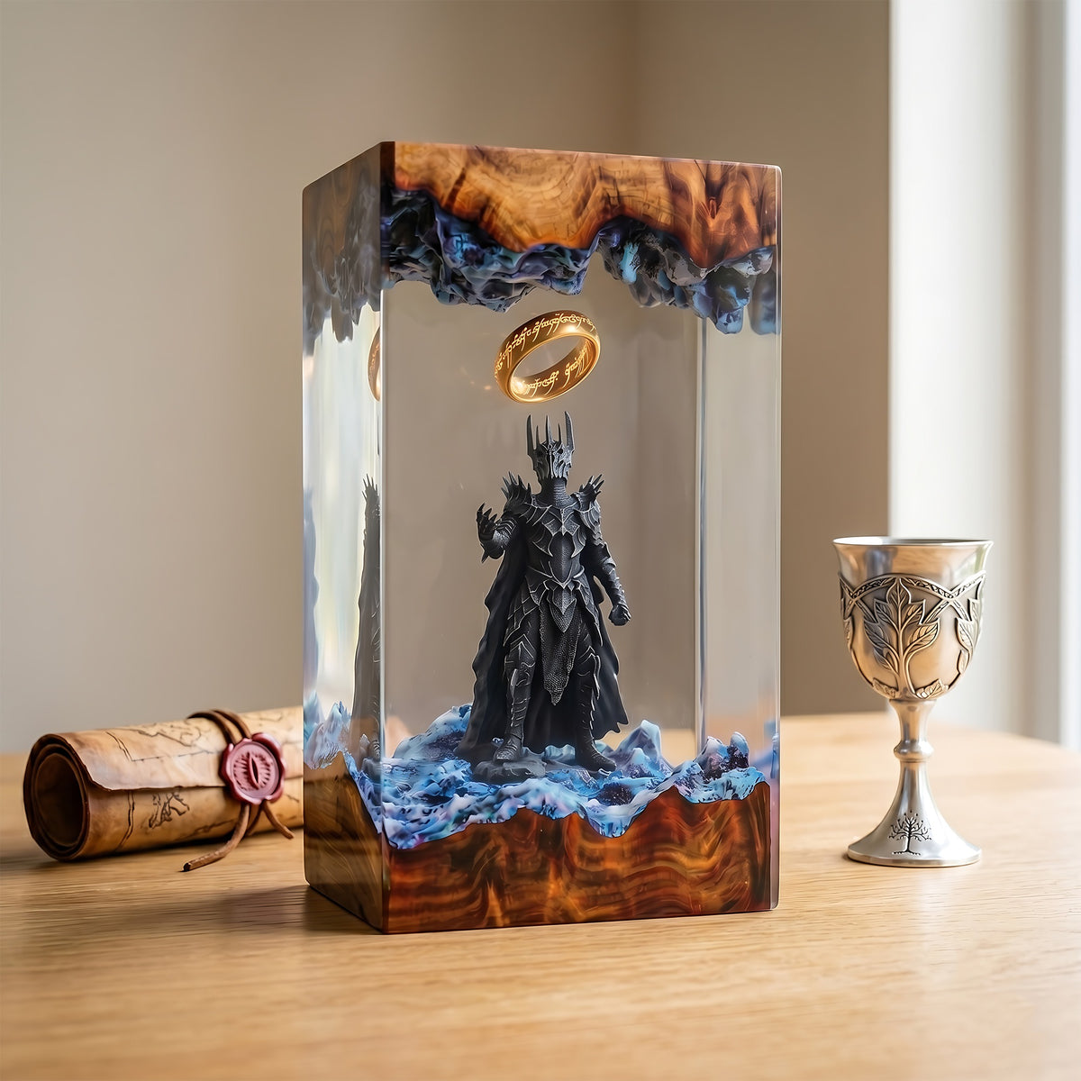 Sauron One Ring Resin Lamp – Lord of the Rings Dark Lord Epoxy Diorama Night Light
