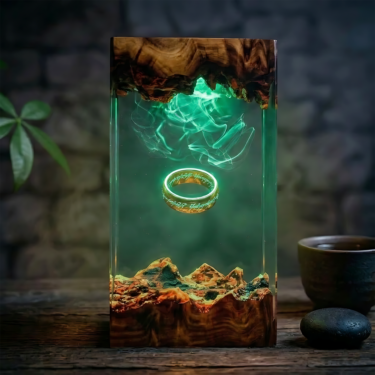 The One Ring Resin Lamp – Lord of the Rings Mount Doom Epoxy Diorama Night Light