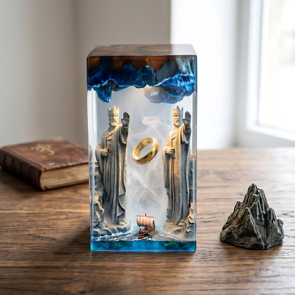 The Lord of the Rings Argonath Resin Lamp – One Ring & Anduin River Epoxy Diorama