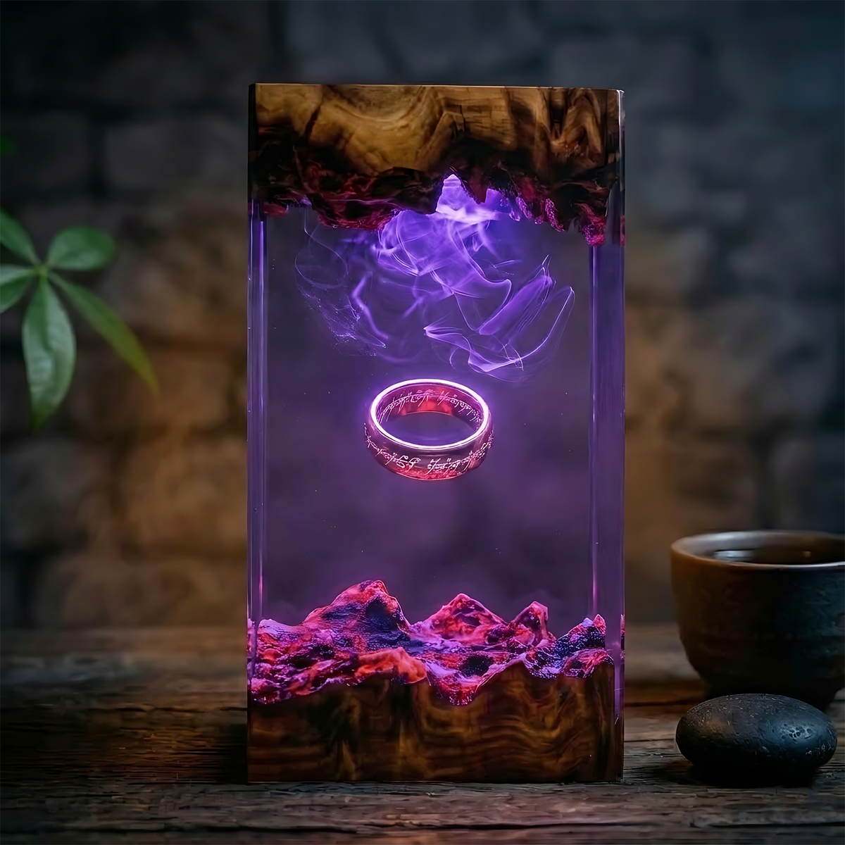 The One Ring Resin Lamp – Lord of the Rings Mount Doom Epoxy Diorama Night Light