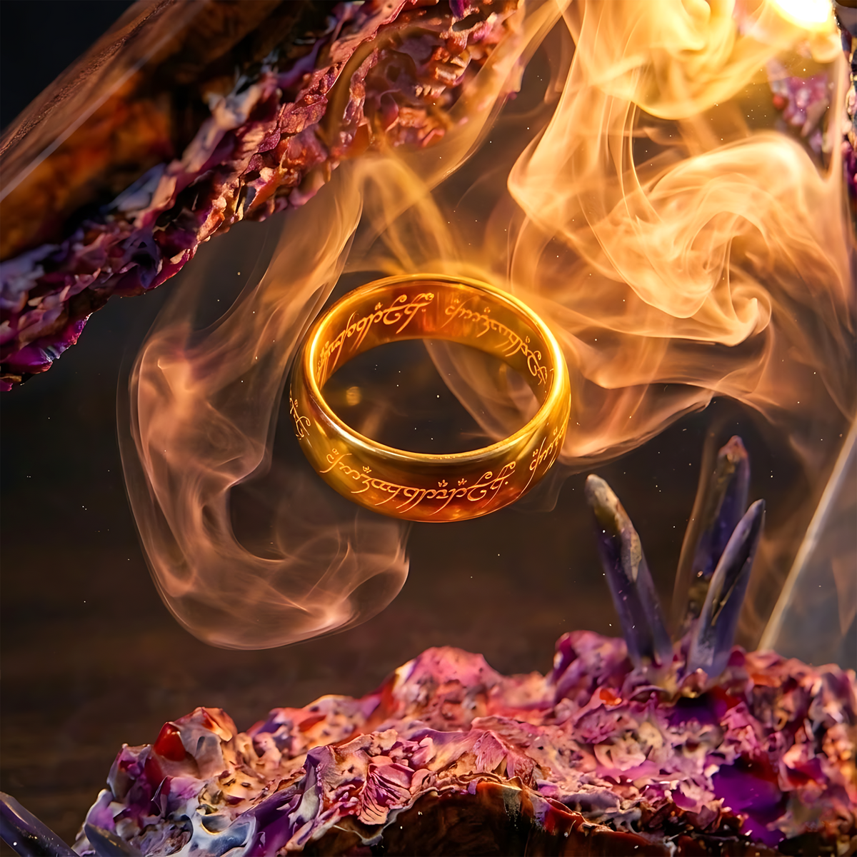 The Evil Ring Resin Lamp – Lord of the Rings Mount Doom Fire Epoxy Diorama Night Light