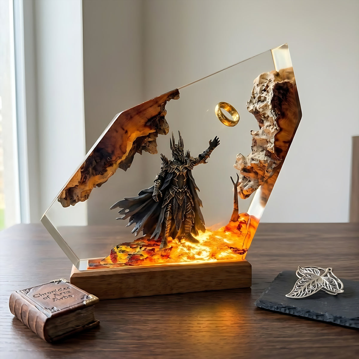 Sauron One Ring Resin Lamp – Lord of the Rings Dark Lord Mordor Epoxy Diorama Night Light