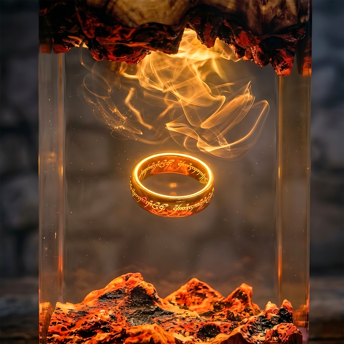The One Ring Resin Lamp – Lord of the Rings Mount Doom Epoxy Diorama Night Light