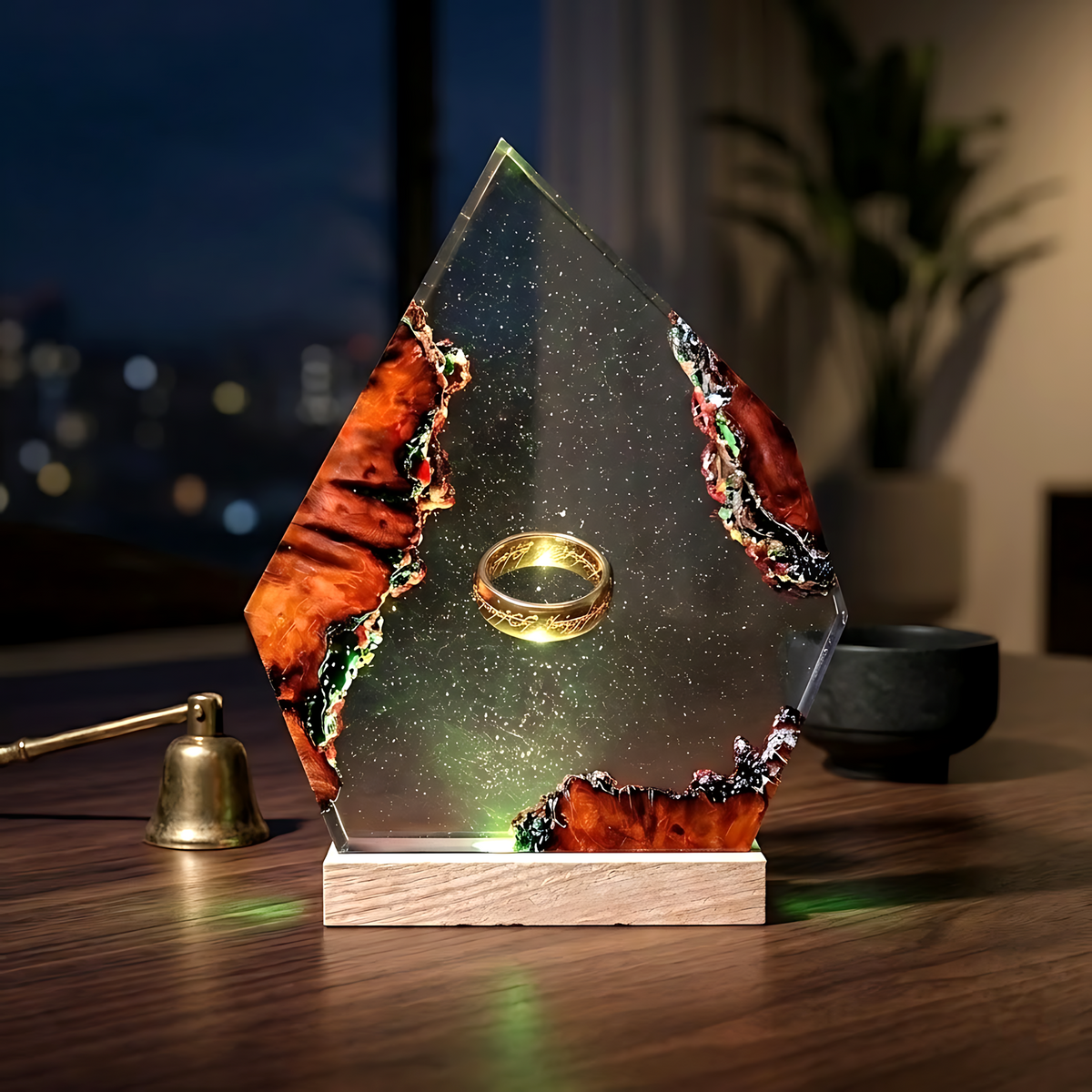The One Ring Resin Lamp – Lord of the Rings Ring of Power Epoxy Diorama Night Light