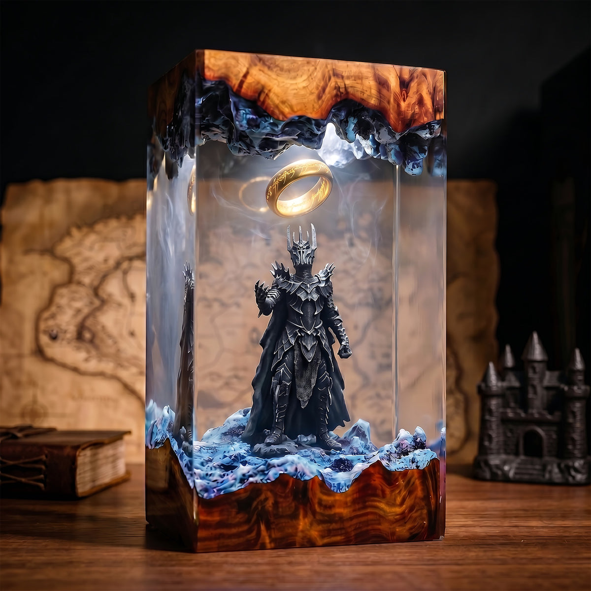 Sauron One Ring Resin Lamp – Lord of the Rings Dark Lord Epoxy Diorama Night Light