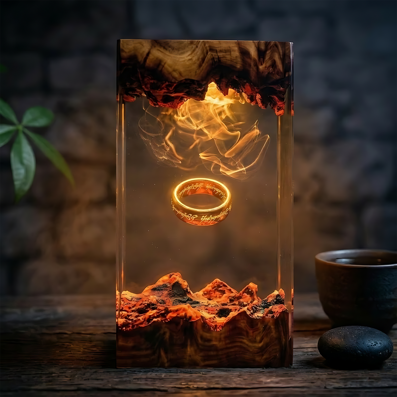 The One Ring Resin Lamp – Lord of the Rings Mount Doom Epoxy Diorama Night Light