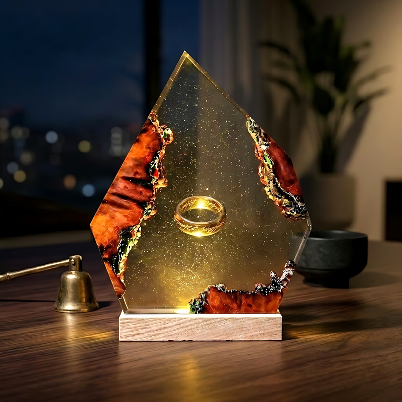 The One Ring Resin Lamp – Lord of the Rings Ring of Power Epoxy Diorama Night Light