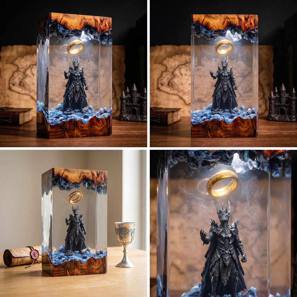 Sauron One Ring Resin Lamp – Lord of the Rings Dark Lord Epoxy Diorama Night Light
