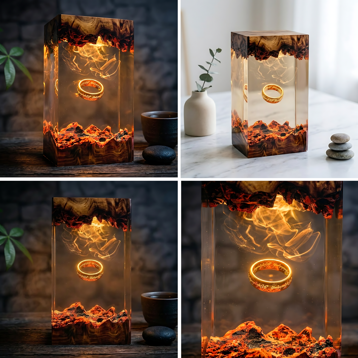 The One Ring Resin Lamp – Lord of the Rings Mount Doom Epoxy Diorama Night Light